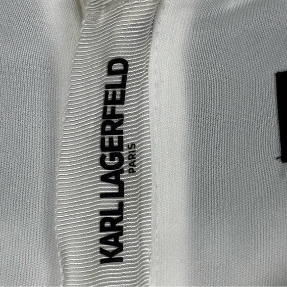 Karl Lagerfeld Fitted Lace Blouse in Black and White - Picture 8 of 13